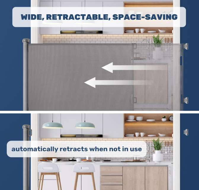 A261 Pilka ištraukiama saugumo tvorelė - 180cm