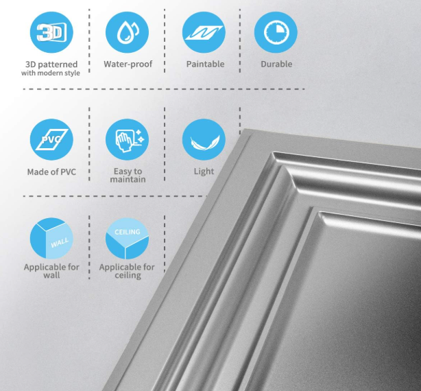 A270 3D PVC Lubų / Sienų Plytelės – Komplektas 12 vnt.