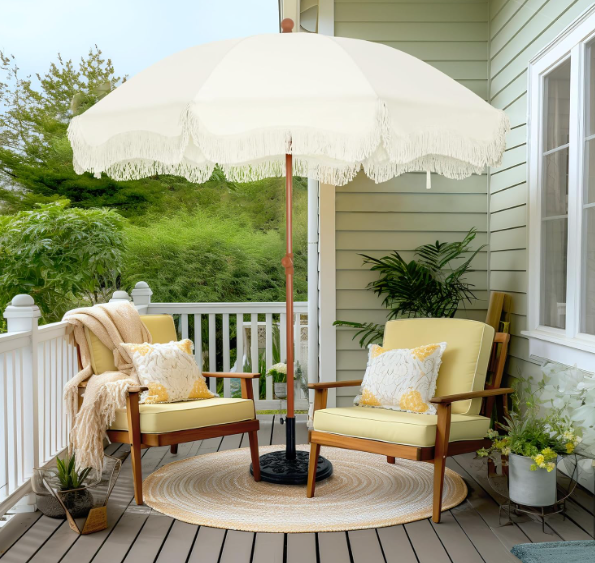 A274 Pažeista prekė. Bohemiško stiliaus paplūdimio skėtis