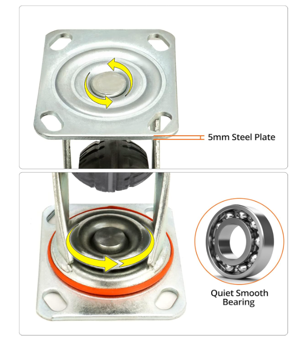 A285 Pramoniniai ratukai su stabdžiais