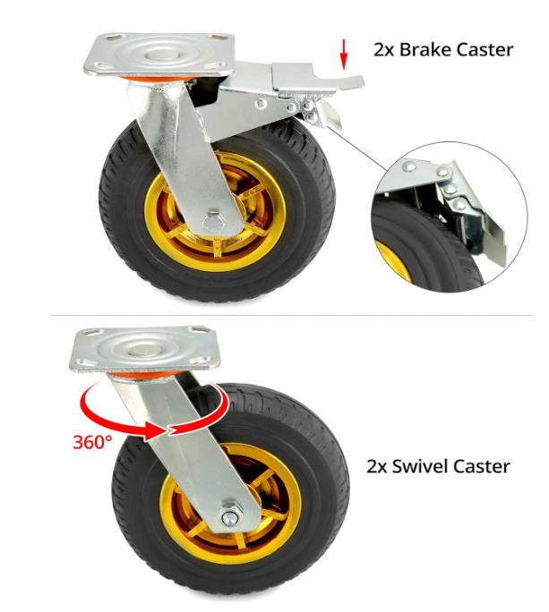 A285 Pramoniniai ratukai su stabdžiais