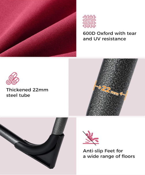 A295 Vyšnių spalvos sulankstomas gultas–kėdė