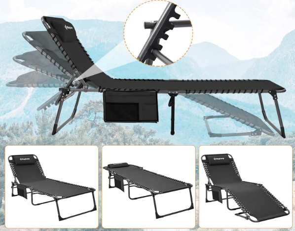 A296 Pažeista prekė. Juodas sulankstomas gultas–kėdė su paminkštinimu.