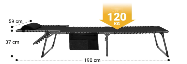 A297 Pažeista prekė. Juodas sulankstomas gultas–kėdė ( 2vnt komplektas )