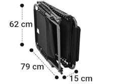 A297 Pažeista prekė. Juodas sulankstomas gultas–kėdė ( 2vnt komplektas )