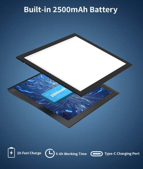 A307 A4 LED Šviesos Planšetė Piešimui ir Perpiešimui su Reguliuojamu Ryškumu