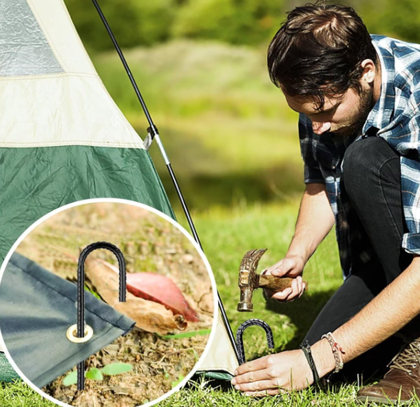 A309 Plieniniai žemės inkarai su sriegiu – Sustiprinti palapinėms ir lauko konstrukcijoms