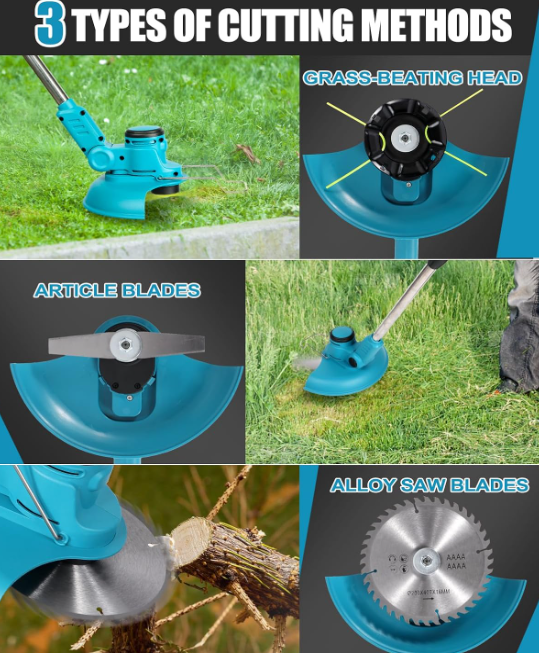 A321 Akumuliatorinis 3-in-1 Žolės Trimeris su 2 Baterijomis