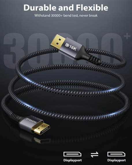 A331 DisplayPort 2.1 laidas 16K / 80Gbps (2 m)