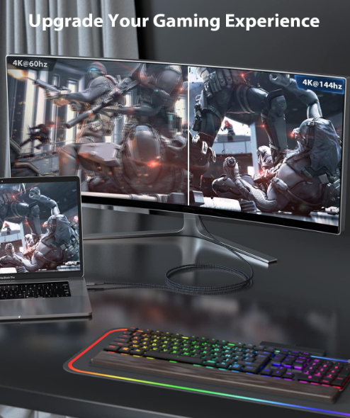A333 USB-C → DisplayPort 1.4 laidas 8K / 32.4Gbps (2 m)