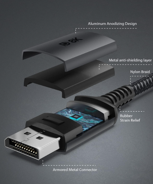 A333 USB-C → DisplayPort 1.4 laidas 8K / 32.4Gbps (2 m)