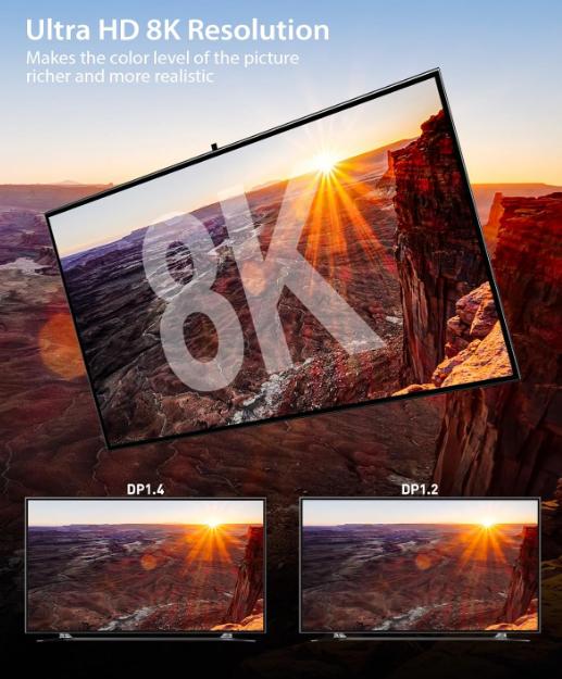 A337 DisplayPort 1.4 laidas 8K / 32.4Gbps (2 m)