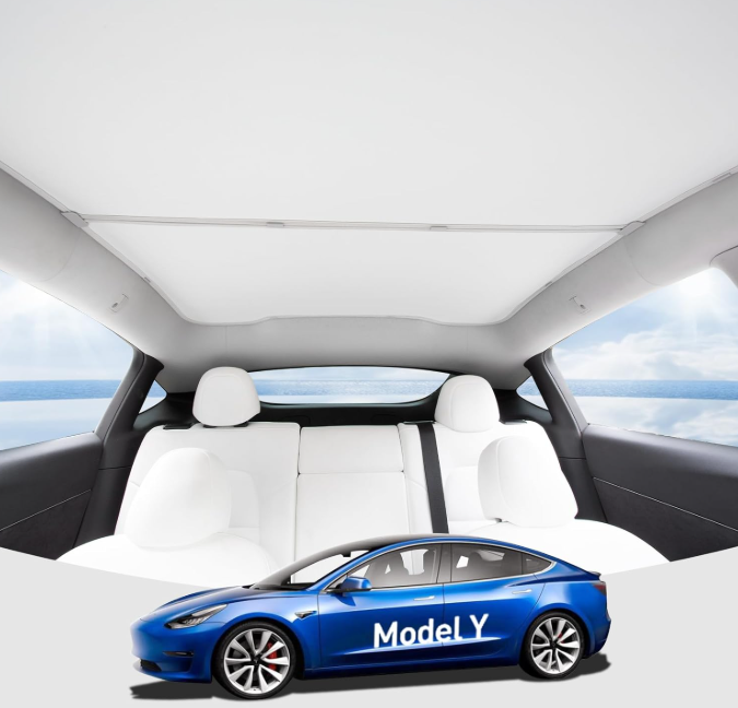 A340 Stoglangio saulės skydelis Tesla Model Y 2020–2025
