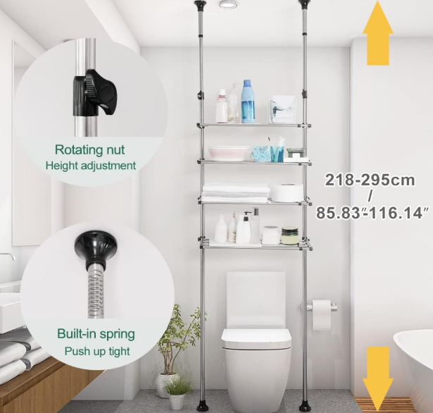 A346 Teleskopinė vonios kambario lentyna