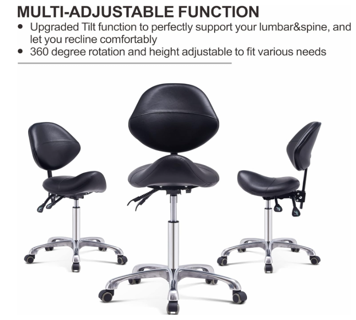 A350 Ergonomiška balno tipo kėdė su atrama