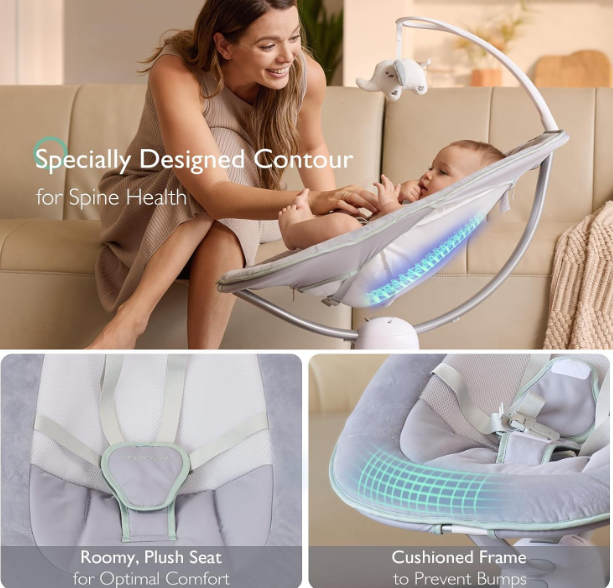 A351 Momcosy ergonomiška kūdikių sūpynė su minkšta sėdyne ir atlošu