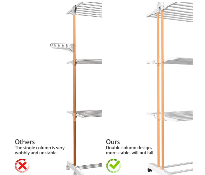 A368 4 lygių drabužių džiovyklė su ratukais