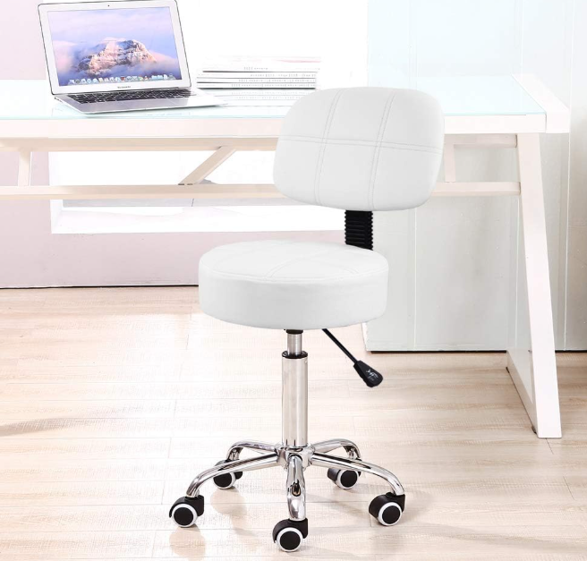 A372 Balta reguliuojama darbo kėdė su atlošu