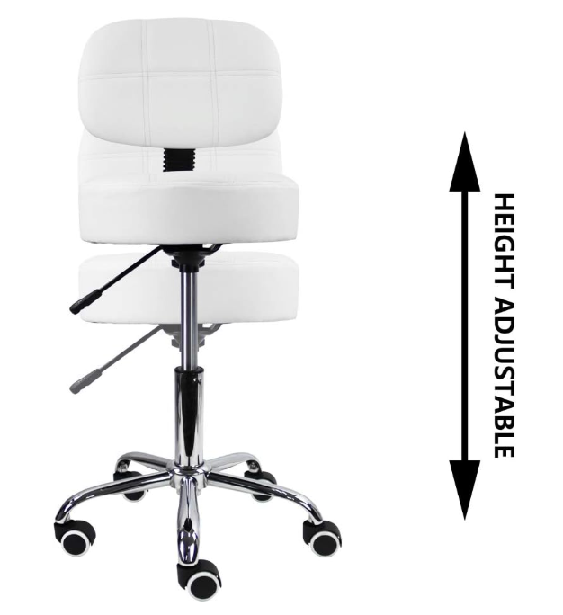 A372 Balta reguliuojama darbo kėdė su atlošu