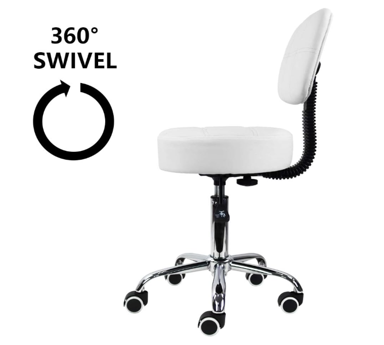 A372 Balta reguliuojama darbo kėdė su atlošu