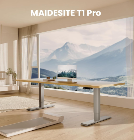 A378 Reguliuojamo aukščio stalo rėmas MAIDESITE T1 PRO – tylus, tvirtas ir išmanus