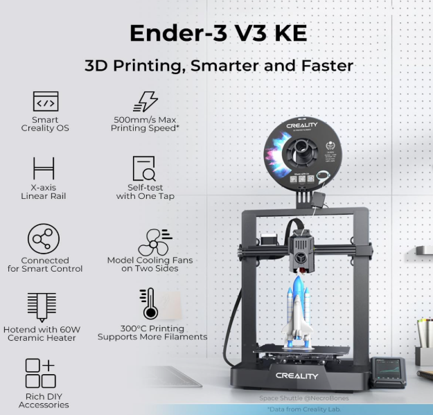 A379 Creality Ender 3 V3 KE – itin greitas 3D spausdintuvas