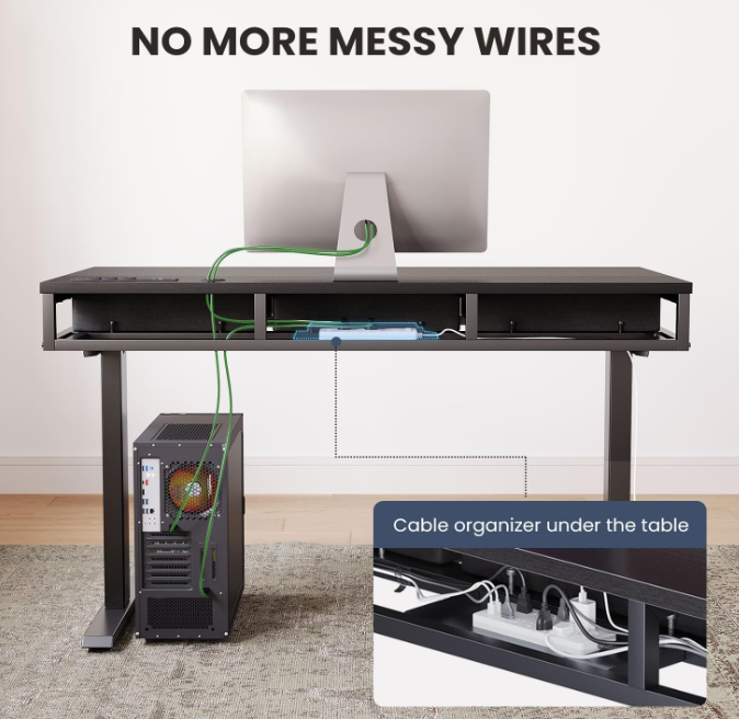 A382 Juodas reguliuojamo aukščio stalas