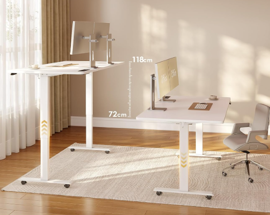 A386 Pažeista prekė - Reguliuojamas stalas su įkrovimo lizdais 160x70cm