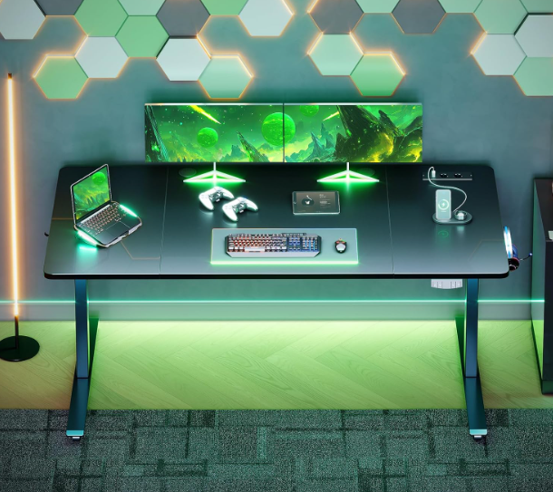 A387 Juodas reguliuojamo aukščio stalas 180x70cm