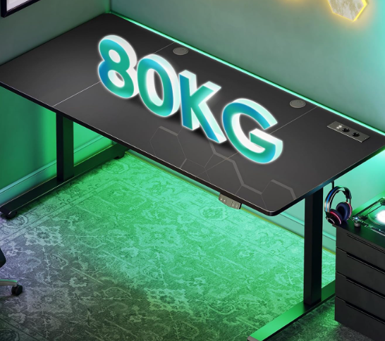 A387 Juodas reguliuojamo aukščio stalas 180x70cm