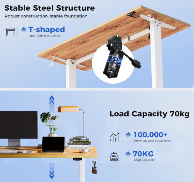 A397 Rudas reguliuojamo aukščio stalas 100 x 60