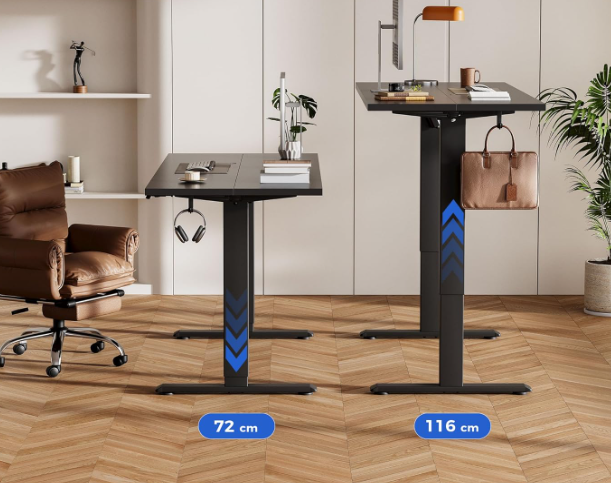 A398 Juodas reguliuojamo aukščio stalas 100 x 60