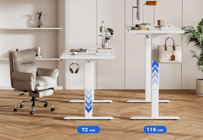 A399 Baltas reguliuojamo aukščio stalas 100 x 60