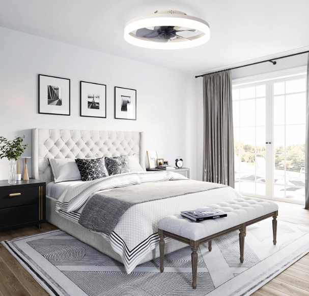 A408 Modernus lubinis ventiliatorius su LED apšvietimu