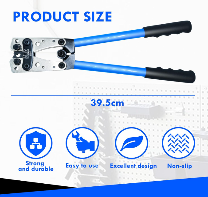 A410 Rankinės užspaudimo replės kabelių antgaliams