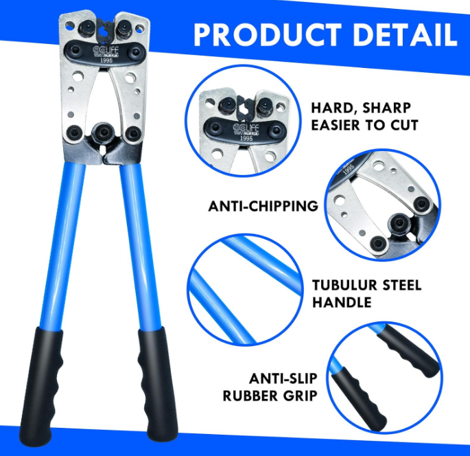 A410 Rankinės užspaudimo replės kabelių antgaliams