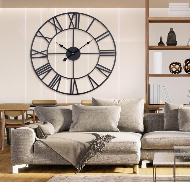 A414 Sieninis laikrodis su romėniškais skaitmenimis 58cm