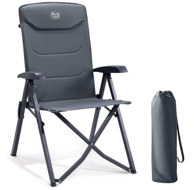 A423 Reguliuojama sulankstoma kempingo kėdė su aukšta atrama