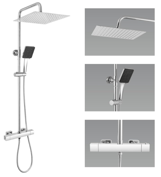 A426 Termostatinė dušo sistema su lietaus galva ir rankiniu dušu
