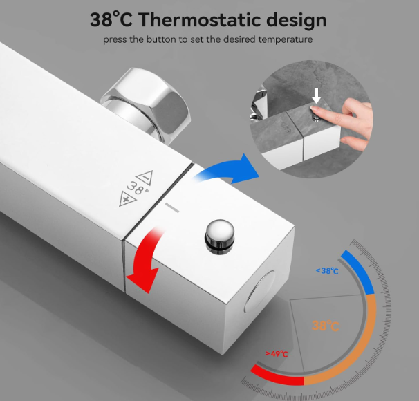 A426 Termostatinė dušo sistema su lietaus galva ir rankiniu dušu