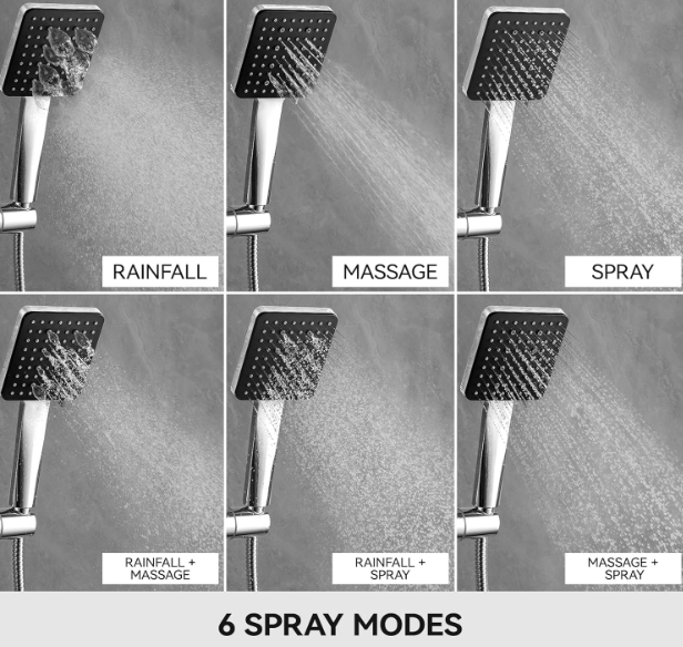 A426 Termostatinė dušo sistema su lietaus galva ir rankiniu dušu