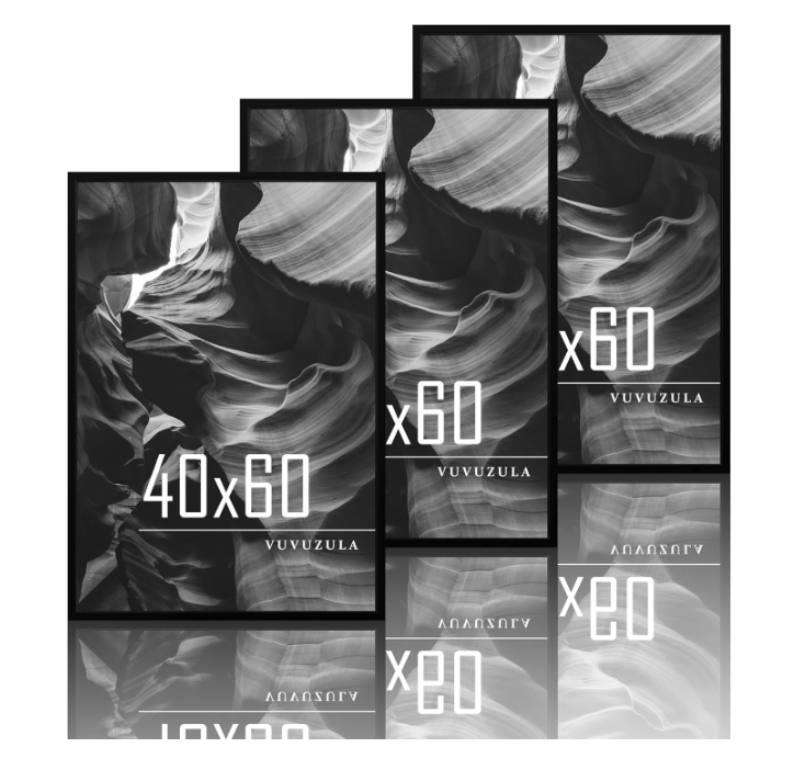 A430 Juodas medinis nuotraukų rėmelis 40 × 60 cm (3vnt. )