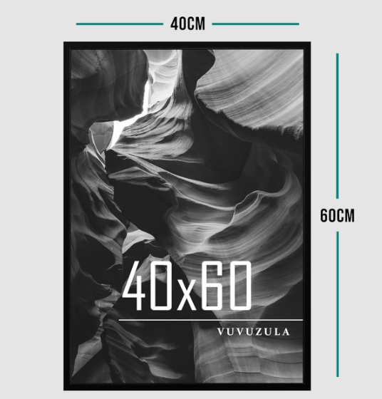 A430 Juodas medinis nuotraukų rėmelis 40 × 60 cm (3vnt. )