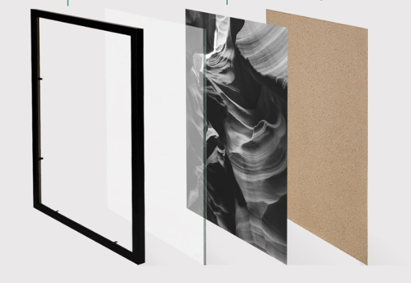 A430 Juodas medinis nuotraukų rėmelis 40 × 60 cm (3vnt. )