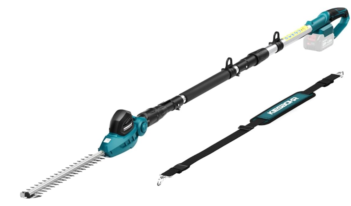 A432 Akumuliatorinės teleskopinės gyvatvorių žirklės