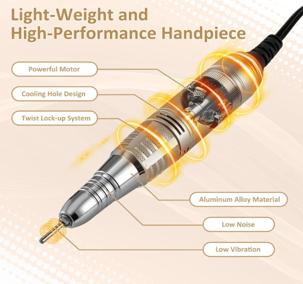 A443 Profesionali elektrinė nagų freza su LCD ekranu (35 000 aps./min)