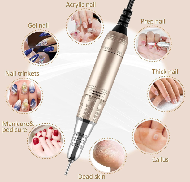 A443 Profesionali elektrinė nagų freza su LCD ekranu (35 000 aps./min)