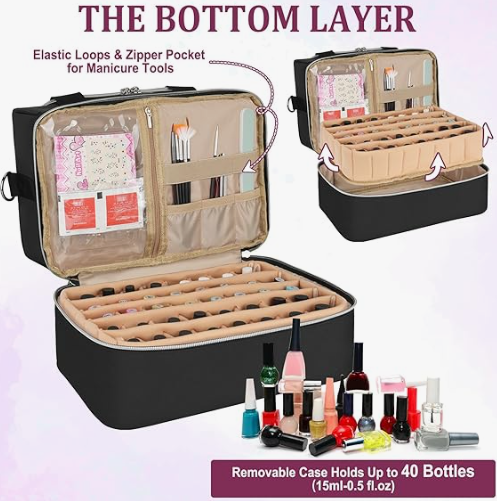 A439 Profesionali nagų priemonių laikymo ir transportavimo rankinė (40 lakų talpa)