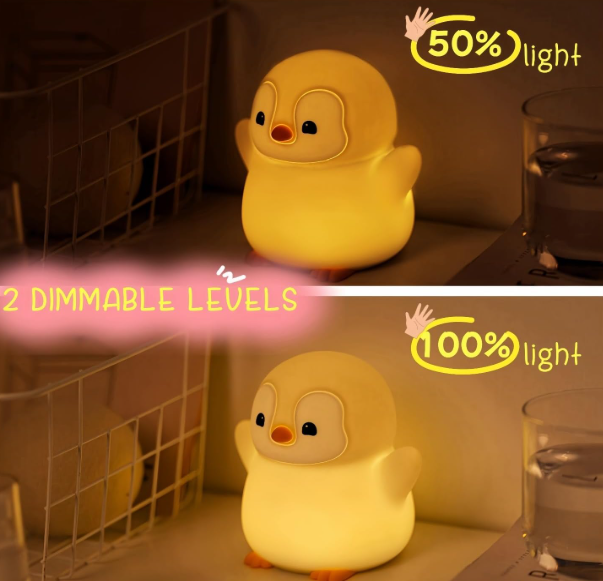 A440 Mielas silikoninis naktinis šviestuvas su laikmačiu ir reguliuojamu ryškumu