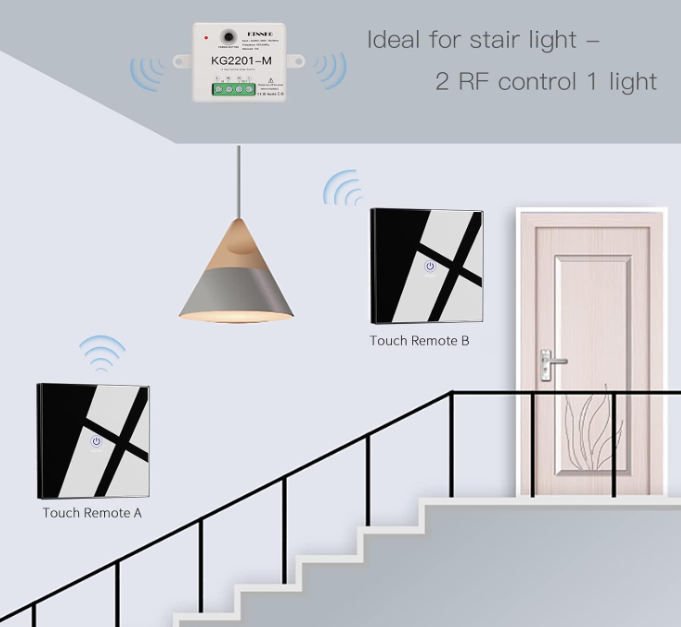 A447 433MHz Belaidis nuotolinis šviesos jungiklis